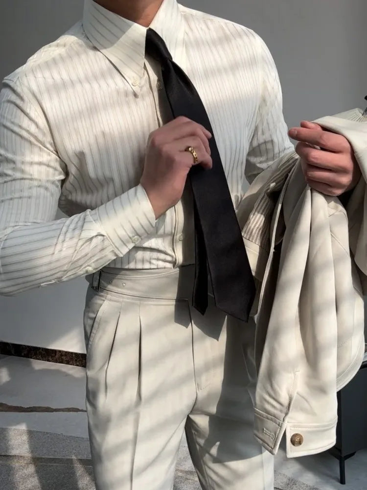THE EXECUTIVE TOUCH – STRIPED SLIM FIT SHIRT