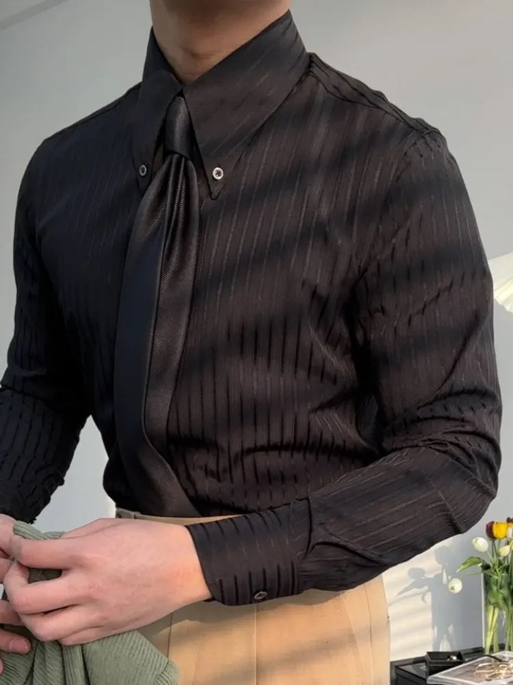 THE EXECUTIVE TOUCH – STRIPED SLIM FIT SHIRT