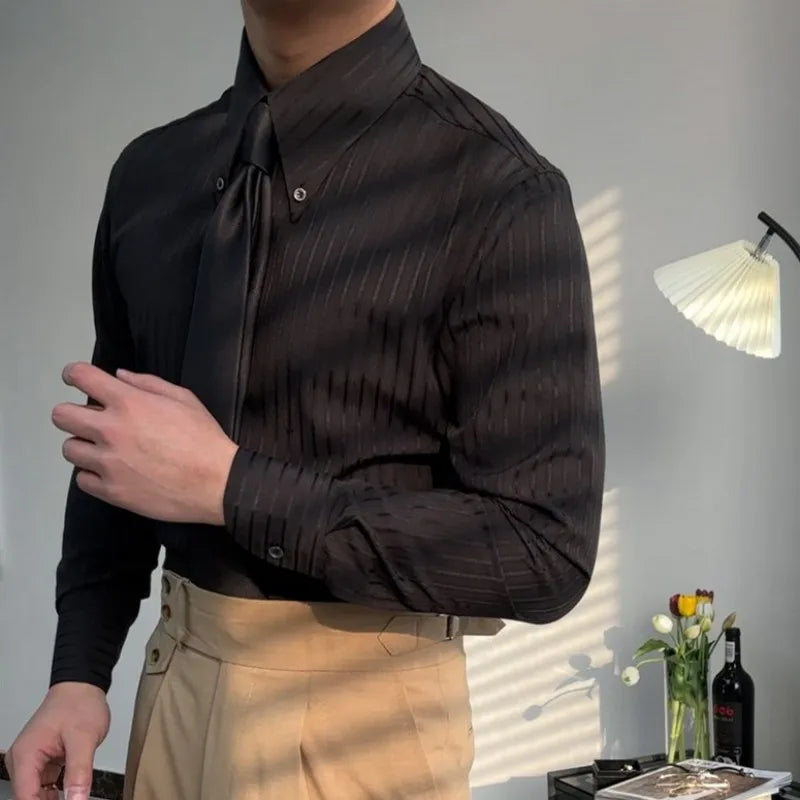 THE EXECUTIVE TOUCH – STRIPED SLIM FIT SHIRT