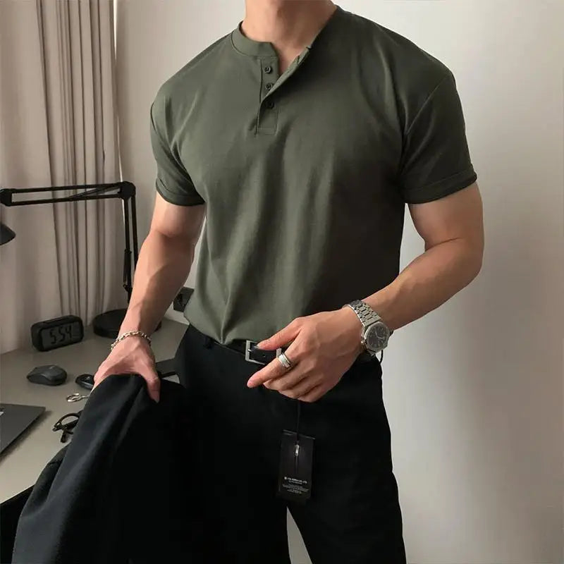 DAEGU BUTTONED COLLAR T-SHIRT