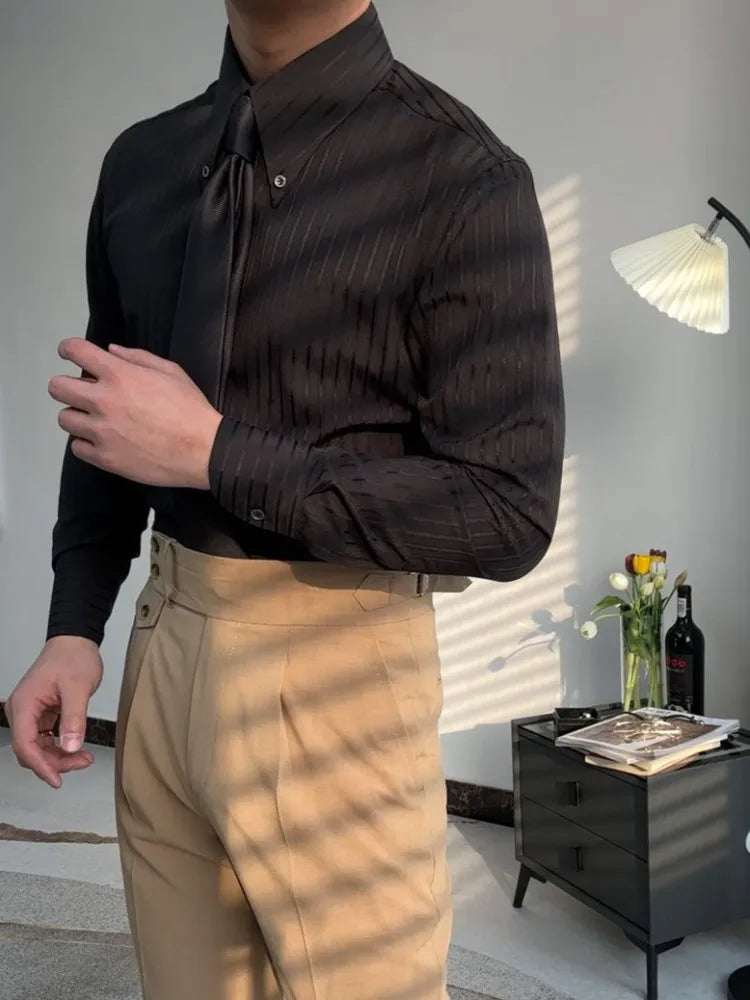 THE EXECUTIVE TOUCH – STRIPED SLIM FIT SHIRT