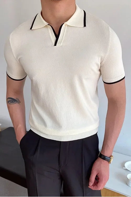 Men's Polo Shirt Elbow-Sleeved T_SHIRT