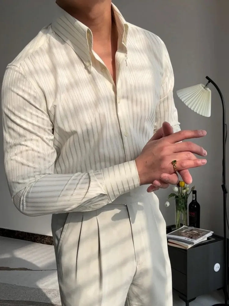 THE EXECUTIVE TOUCH – STRIPED SLIM FIT SHIRT