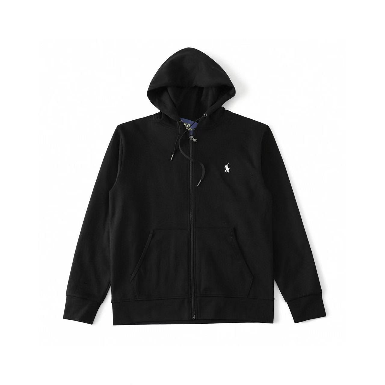 Cross-Border Export Raff Rl Sweatshirt Pony Logo Embroidered Logo Hooded Sweatshirt Men's And Women's Casual Zipper Cardigan Jacket