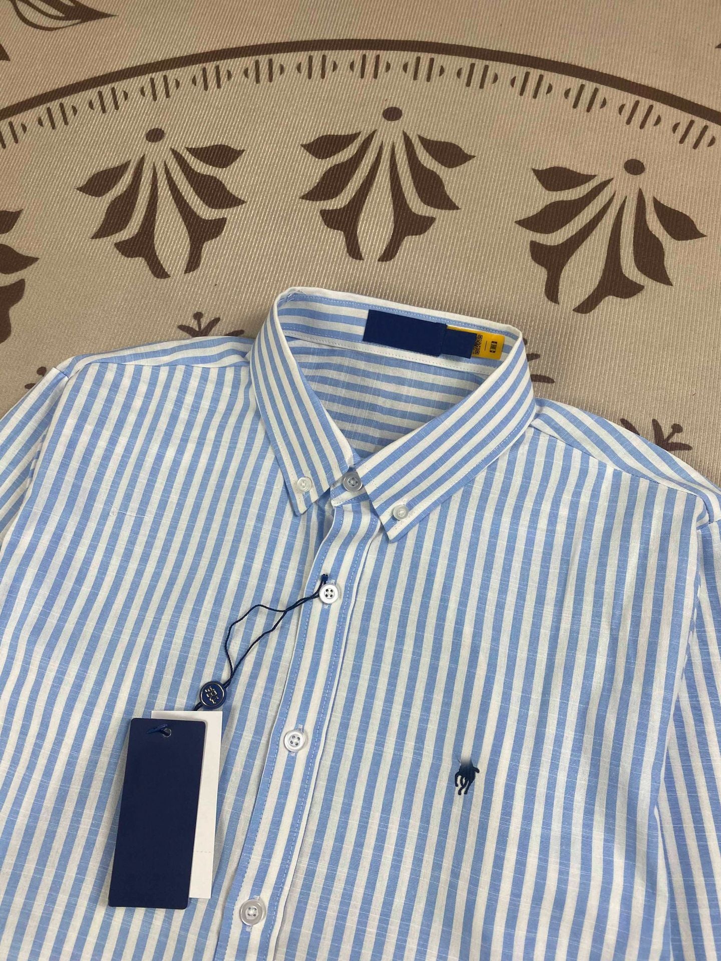 RL Ruff Pony Striped Sunscreen Shirt Spring And Summer Thin Top Long Sleeve Embroidered POLO Shirt Women's Temperament Pure Cotton