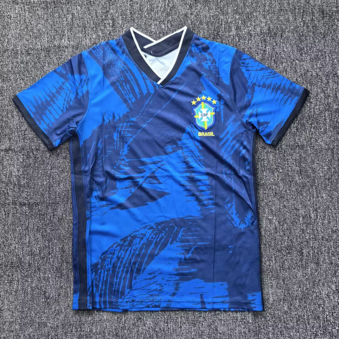 Football Jersey 2022 World Cup Brazil Co-Branded Jersey Italy 125Th Anniversary Short-Sleeved Single Top Team