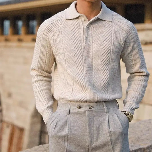 Streetwear Fashion Sweater Men Polo Shirts