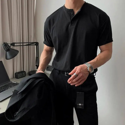 DAEGU BUTTONED COLLAR T-SHIRT